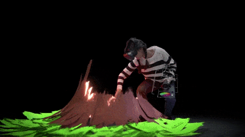 woman using tilt brush gif