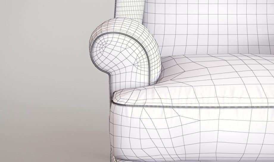 Low-poly 3d chair model for augmented reality furniture mobile app