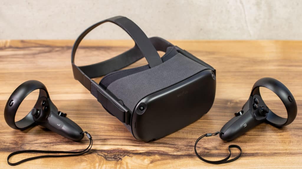 Oculus Quest with controllers on table